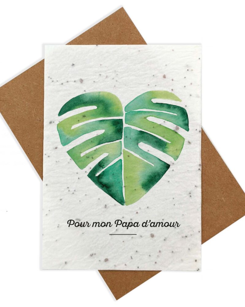 Carte à planter aquarelle "Pour mon Papa d'amour" La fabrique à sourires